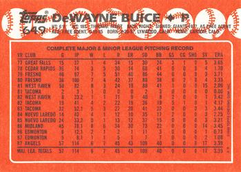 1988 Topps - Collector's Edition (Tiffany) #649 DeWayne Buice Back