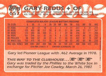 1988 Topps - Collector's Edition (Tiffany) #657 Gary Redus Back