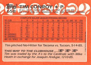 1988 Topps - Collector's Edition (Tiffany) #658 Tim Conroy Back