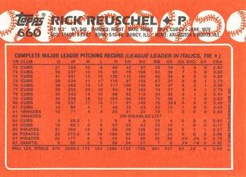 1988 Topps - Collector's Edition (Tiffany) #660 Rick Reuschel Back