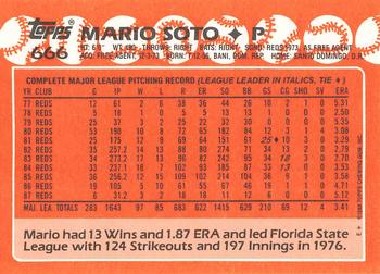 1988 Topps - Collector's Edition (Tiffany) #666 Mario Soto Back