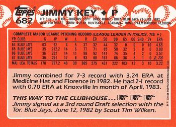 1988 Topps - Collector's Edition (Tiffany) #682 Jimmy Key Back
