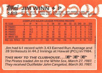 1988 Topps - Collector's Edition (Tiffany) #688 Jim Winn Back