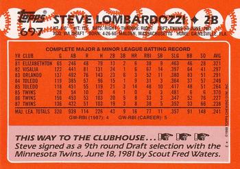 1988 Topps - Collector's Edition (Tiffany) #697 Steve Lombardozzi Back