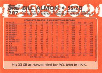 1988 Topps - Collector's Edition (Tiffany) #787 Bill Almon Back