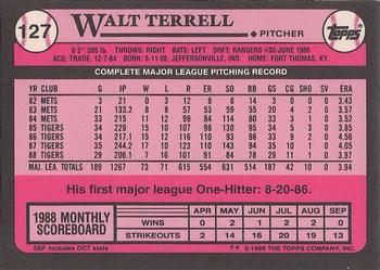 1989 Topps - Collector's Edition (Tiffany) #127 Walt Terrell Back