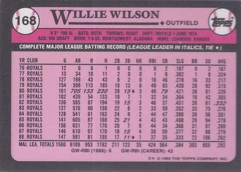 1989 Topps - Collector's Edition (Tiffany) #168 Willie Wilson Back