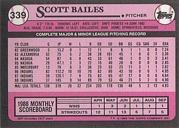 1989 Topps - Collector's Edition (Tiffany) #339 Scott Bailes Back