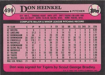 1989 Topps - Collector's Edition (Tiffany) #499 Don Heinkel Back
