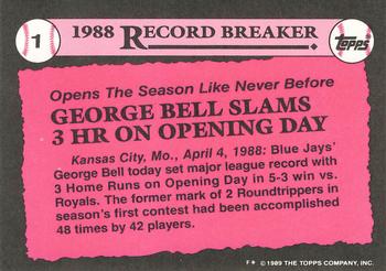 1989 Topps - Collector's Edition (Tiffany) #1 George Bell Back