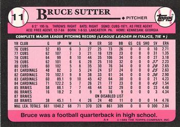 1989 Topps - Collector's Edition (Tiffany) #11 Bruce Sutter Back