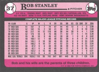 1989 Topps - Collector's Edition (Tiffany) #37 Bob Stanley Back