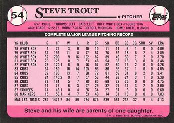 1989 Topps - Collector's Edition (Tiffany) #54 Steve Trout Back