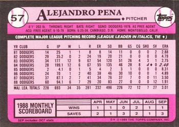 1989 Topps - Collector's Edition (Tiffany) #57 Alejandro Pena Back