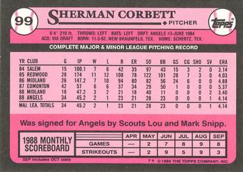 1989 Topps - Collector's Edition (Tiffany) #99 Sherman Corbett Back