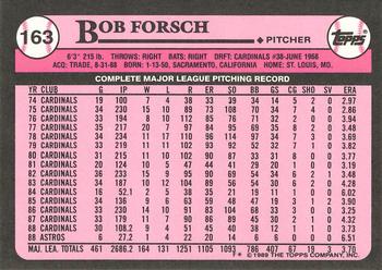 1989 Topps - Collector's Edition (Tiffany) #163 Bob Forsch Back
