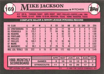 1989 Topps - Collector's Edition (Tiffany) #169 Mike Jackson Back