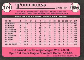 1989 Topps - Collector's Edition (Tiffany) #174 Todd Burns Back