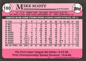 1989 Topps - Collector's Edition (Tiffany) #180 Mike Scott Back