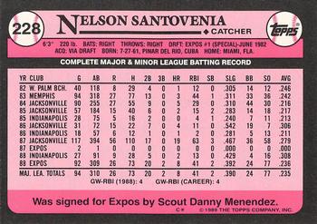 1989 Topps - Collector's Edition (Tiffany) #228 Nelson Santovenia Back
