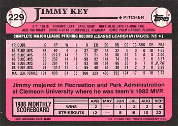 1989 Topps - Collector's Edition (Tiffany) #229 Jimmy Key Back
