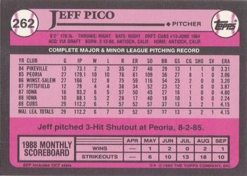 1989 Topps - Collector's Edition (Tiffany) #262 Jeff Pico Back