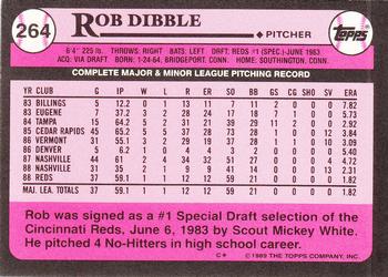 1989 Topps - Collector's Edition (Tiffany) #264 Rob Dibble Back