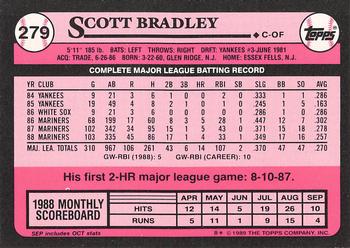 1989 Topps - Collector's Edition (Tiffany) #279 Scott Bradley Back