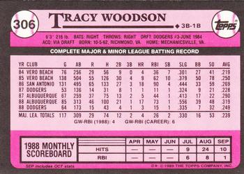 1989 Topps - Collector's Edition (Tiffany) #306 Tracy Woodson Back