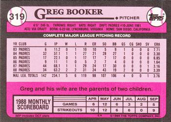 1989 Topps - Collector's Edition (Tiffany) #319 Greg Booker Back