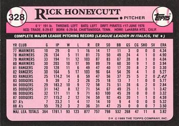 1989 Topps - Collector's Edition (Tiffany) #328 Rick Honeycutt Back
