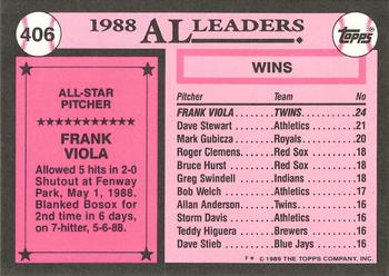 1989 Topps - Collector's Edition (Tiffany) #406 Frank Viola Back