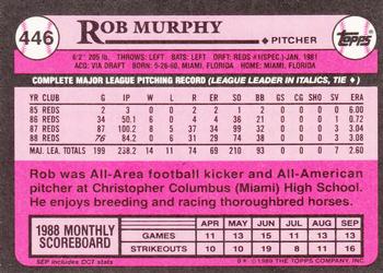 1989 Topps - Collector's Edition (Tiffany) #446 Rob Murphy Back