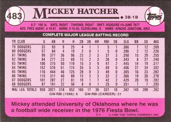 1989 Topps - Collector's Edition (Tiffany) #483 Mickey Hatcher Back
