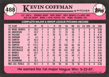 1989 Topps - Collector's Edition (Tiffany) #488 Kevin Coffman Back