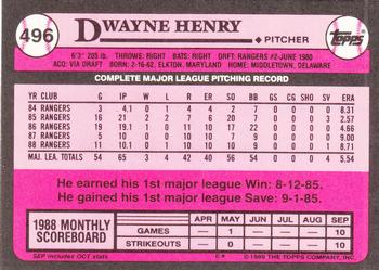 1989 Topps - Collector's Edition (Tiffany) #496 Dwayne Henry Back