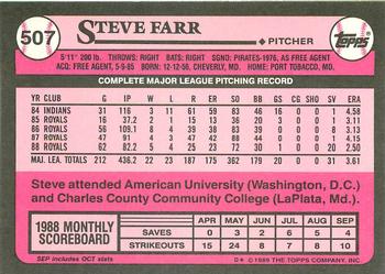 1989 Topps - Collector's Edition (Tiffany) #507 Steve Farr Back