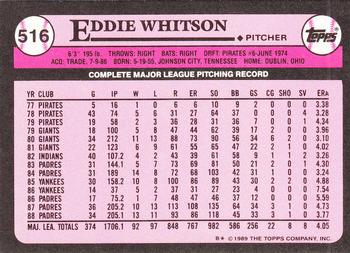 1989 Topps - Collector's Edition (Tiffany) #516 Eddie Whitson Back