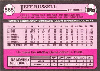 1989 Topps - Collector's Edition (Tiffany) #565 Jeff Russell Back