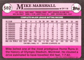 1989 Topps - Collector's Edition (Tiffany) #582 Mike Marshall Back