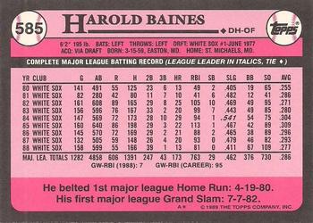 1989 Topps - Collector's Edition (Tiffany) #585 Harold Baines Back