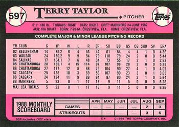 1989 Topps - Collector's Edition (Tiffany) #597 Terry Taylor Back