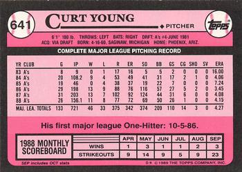 1989 Topps - Collector's Edition (Tiffany) #641 Curt Young Back