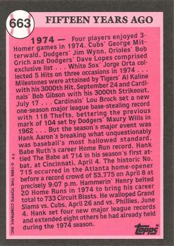 1989 Topps - Collector's Edition (Tiffany) #663 Hank Aaron Back