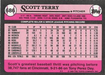 1989 Topps - Collector's Edition (Tiffany) #686 Scott Terry Back