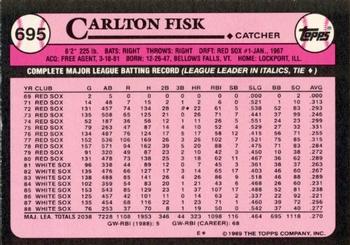 1989 Topps - Collector's Edition (Tiffany) #695 Carlton Fisk Back