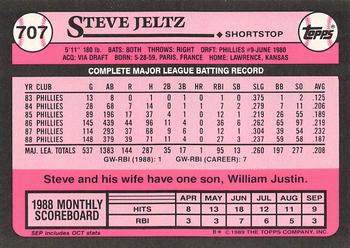 1989 Topps - Collector's Edition (Tiffany) #707 Steve Jeltz Back