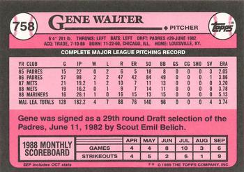 1989 Topps - Collector's Edition (Tiffany) #758 Gene Walter Back