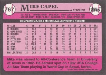 1989 Topps - Collector's Edition (Tiffany) #767 Mike Capel Back