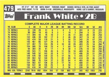 1990 Topps - Collector's Edition (Tiffany) #479 Frank White Back